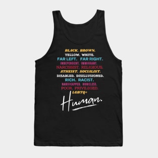 Human Diversity Awareness Graphic Type Tank Top